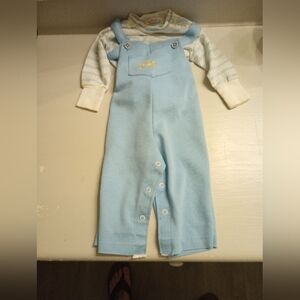 Healthtex Vintage Baby Boy Overalls and shirt set